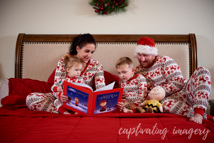 family in Christmas jammies