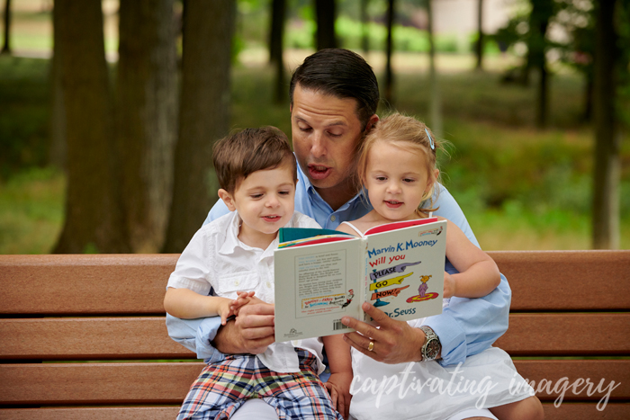 daddy reads a book