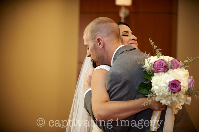 embracing after the ceremony