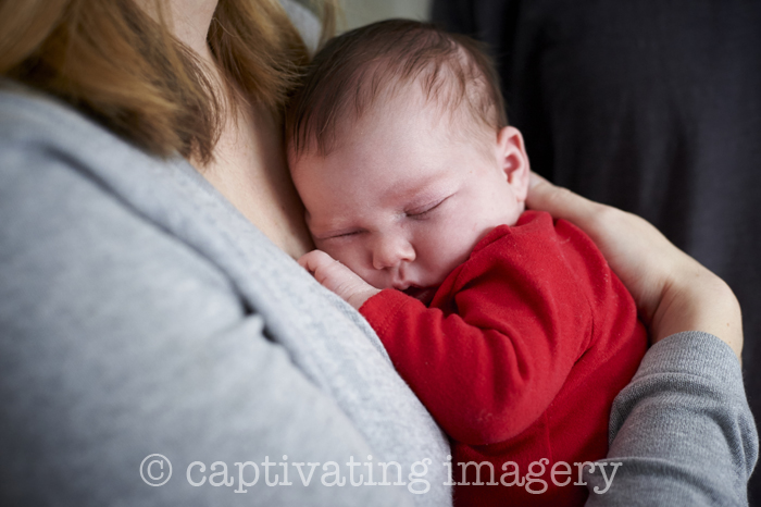 resting her head on mama's chest