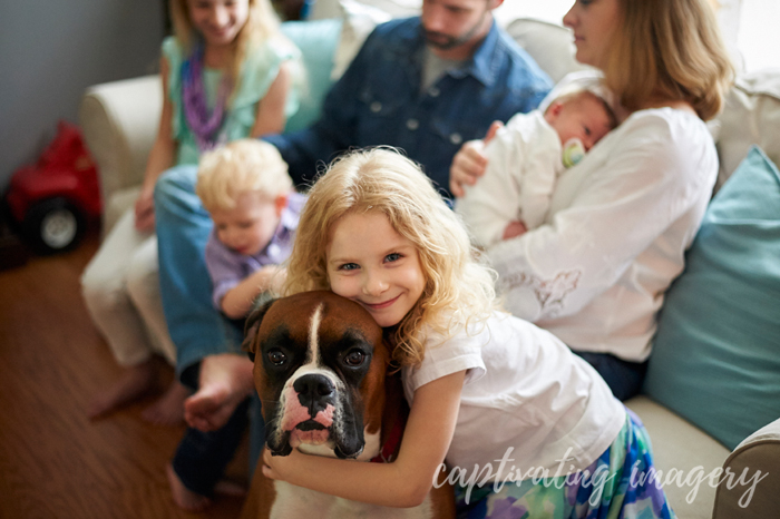 a family and their dog