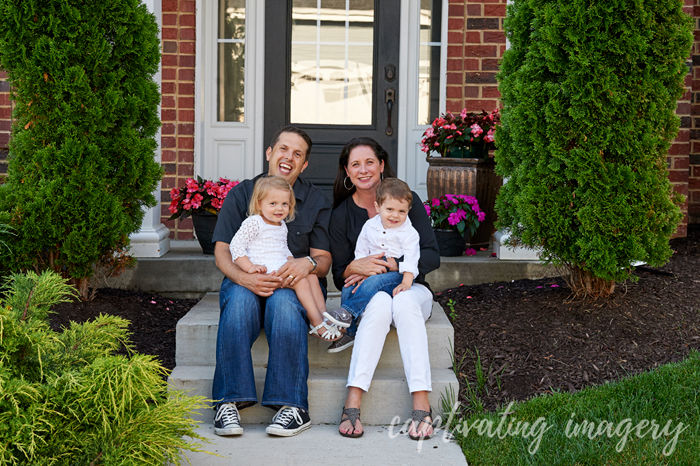 family photo at the front door