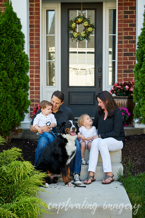 family with dog