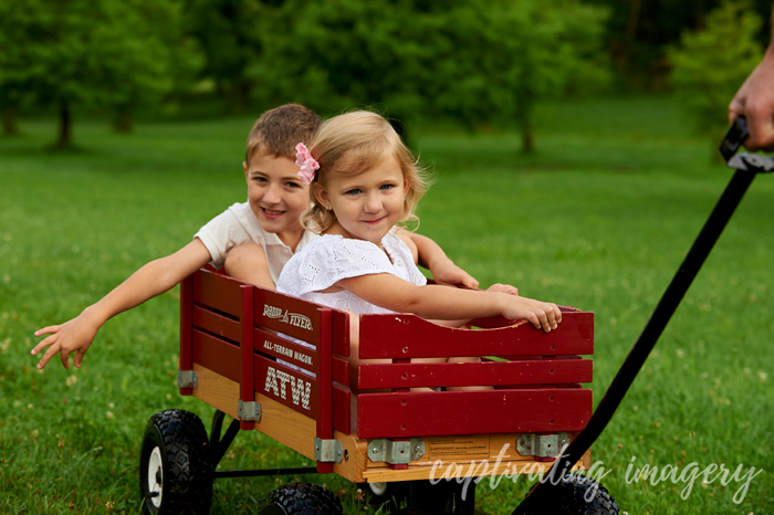 riding in a wagon