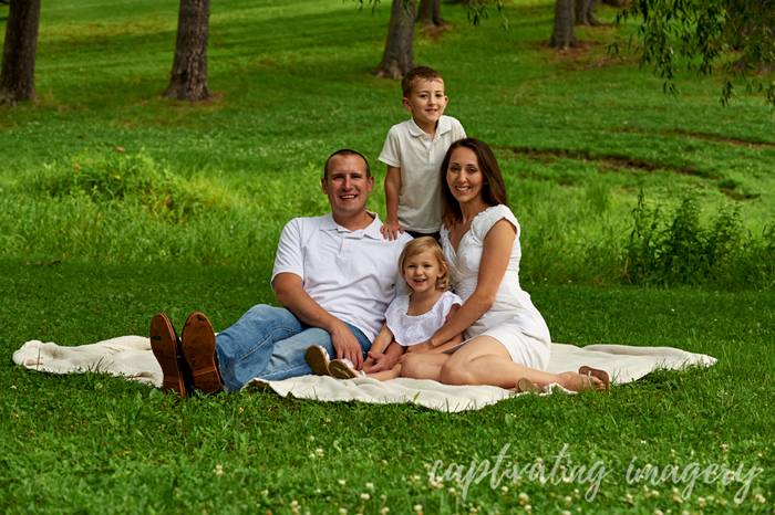 family portrait on a blanket