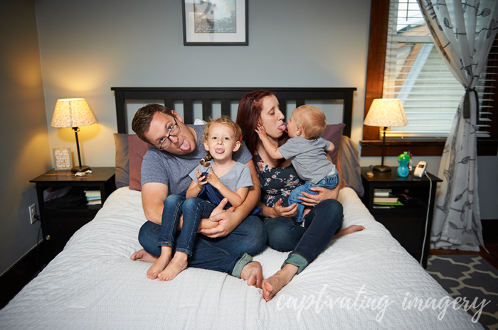 upstairs on mom and dad's bed