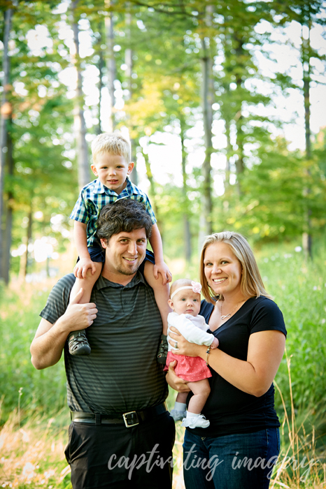 family portrait in the woods