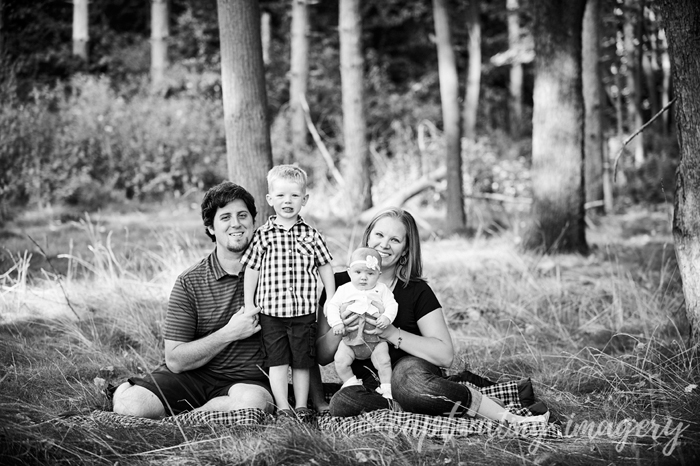 family portrait on a blanket