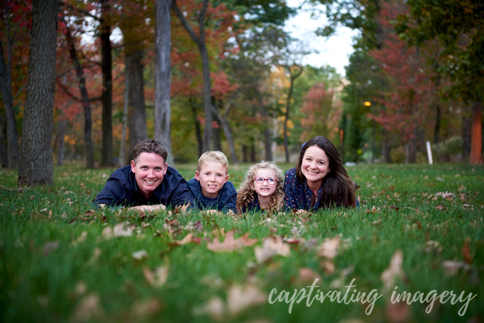 family and fall foliage
