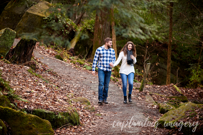 engagement session in the woods