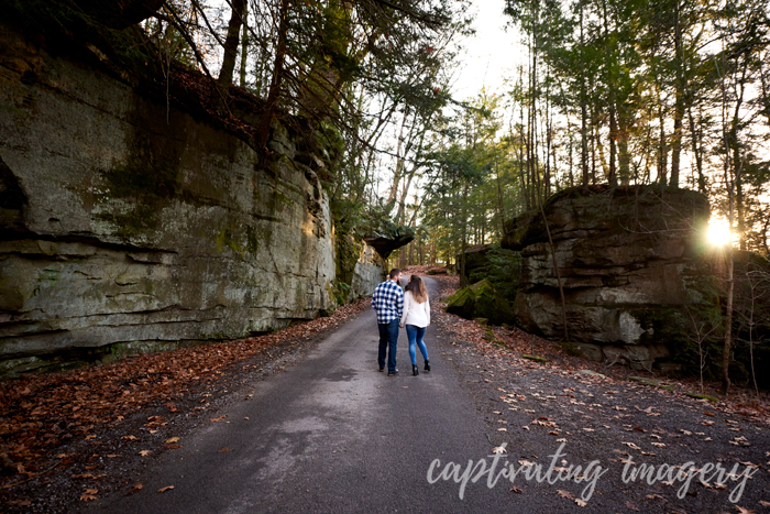 walking between huge boulders