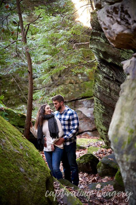 amidst the mossy boulders