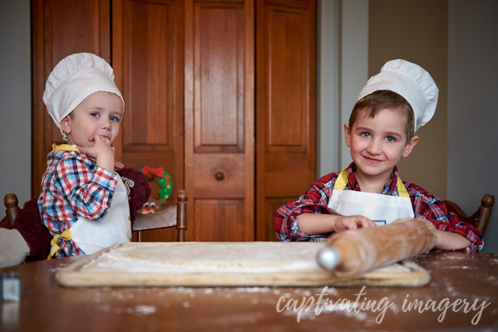 making Christmas cookies