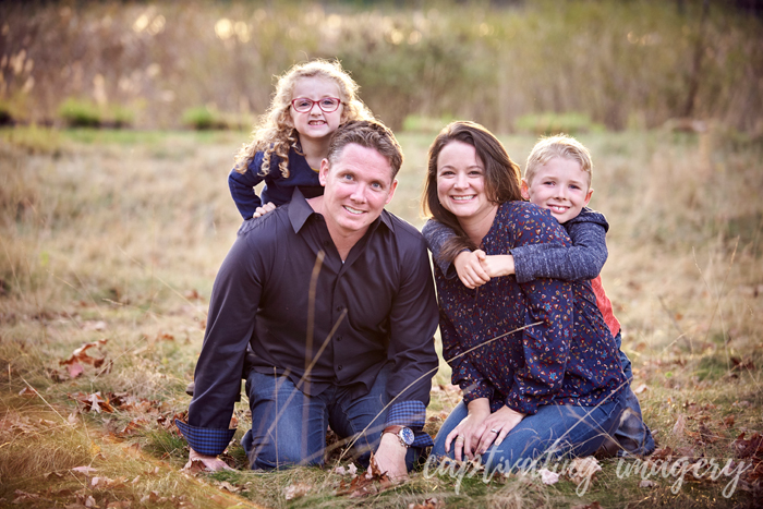 family in the glow of sunset