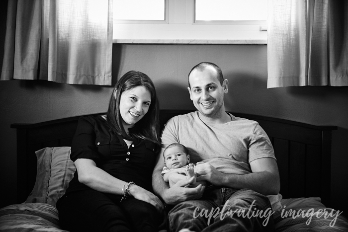 family portrait on the bed