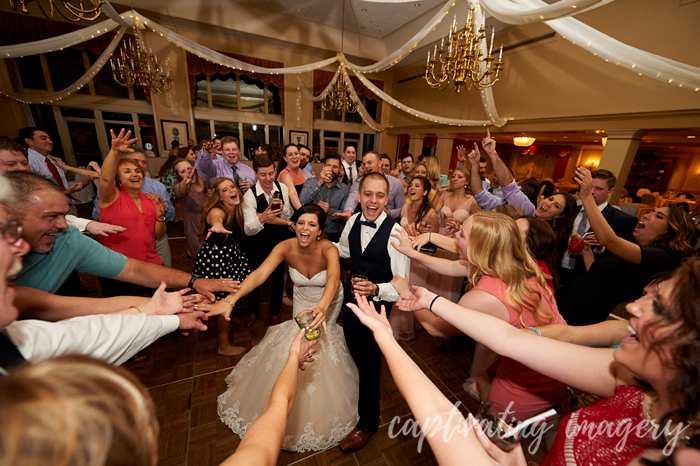 dancing the night away at their wedding reception