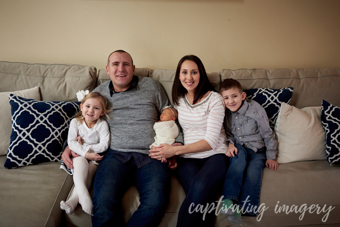 family portrait on the couch