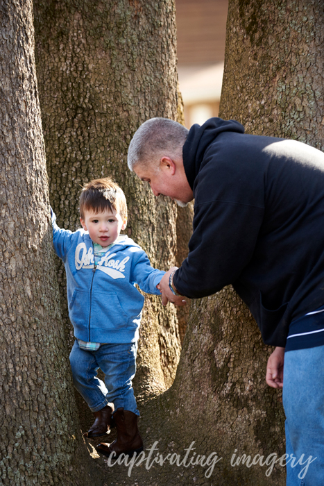 climbing on trees with dad