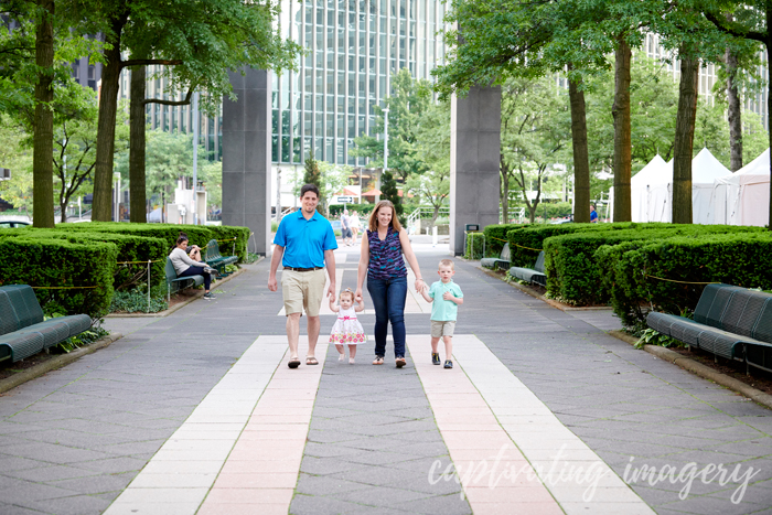 walking through the park