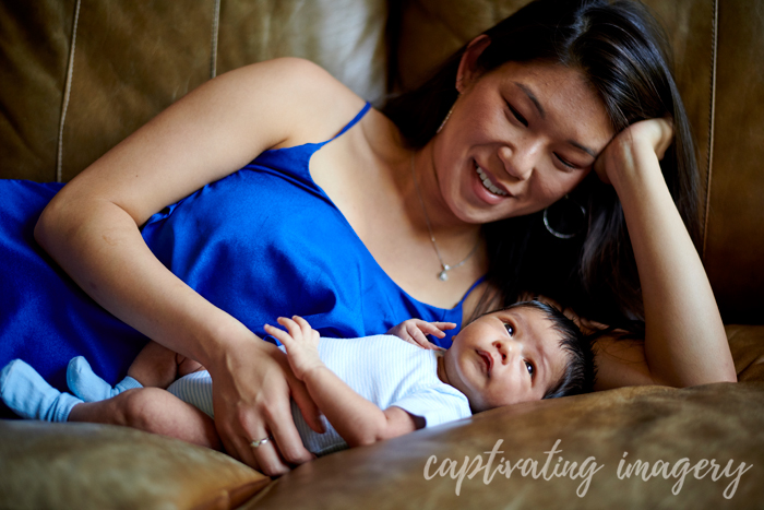 mama and baby on the couch