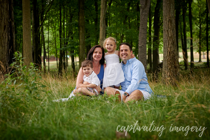 family portrait in the woods