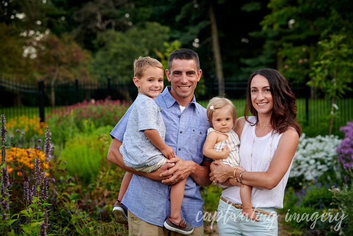 family portrait in the garden