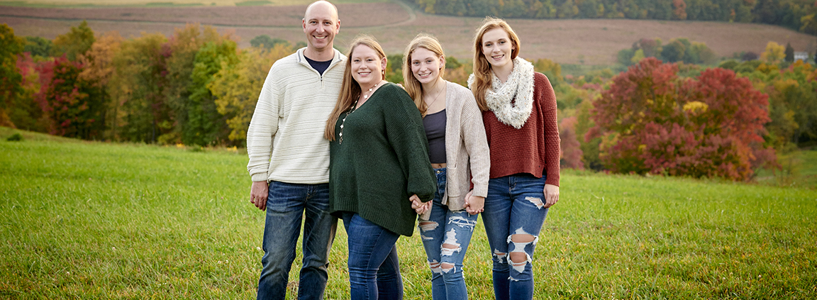 family portrait with a view