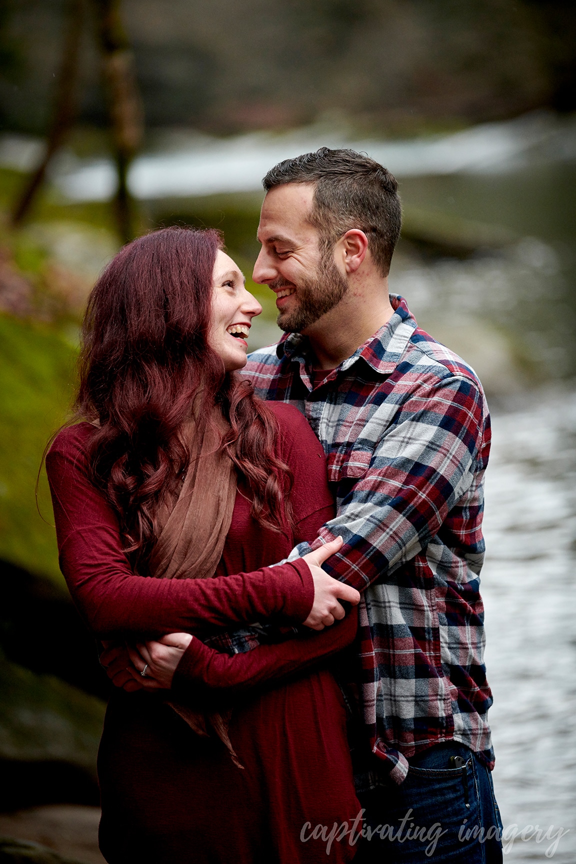 couple laughs together