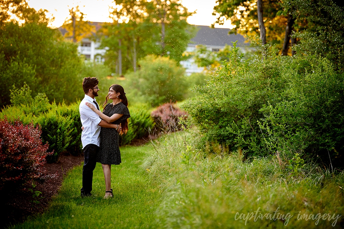 couple on wooded path
