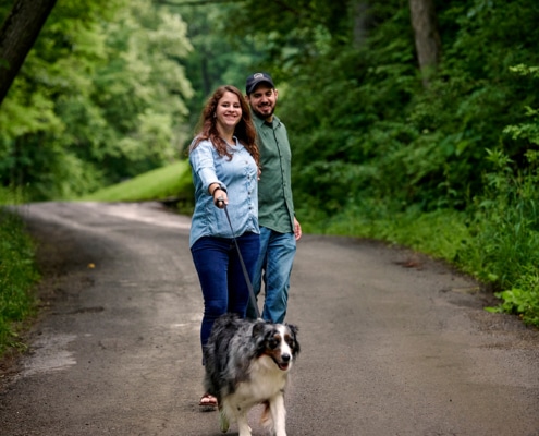 couple with dog