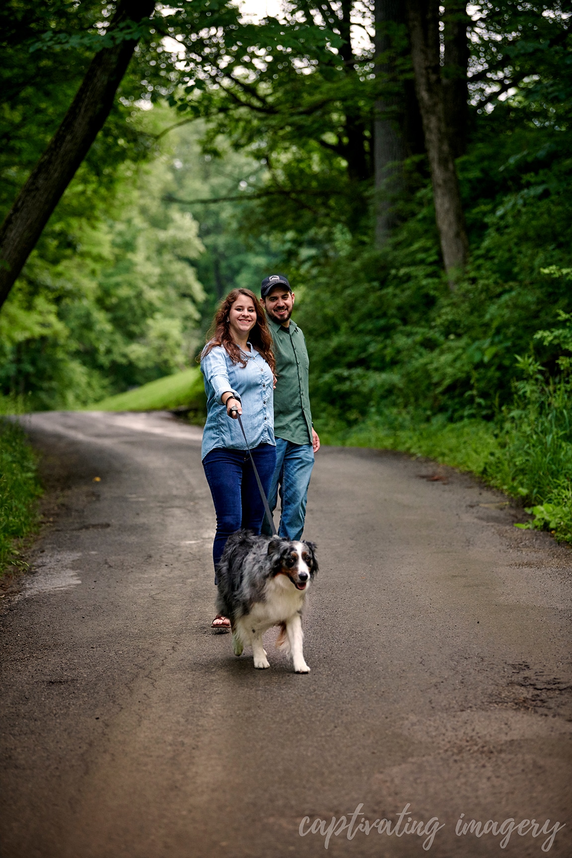 couple with dog