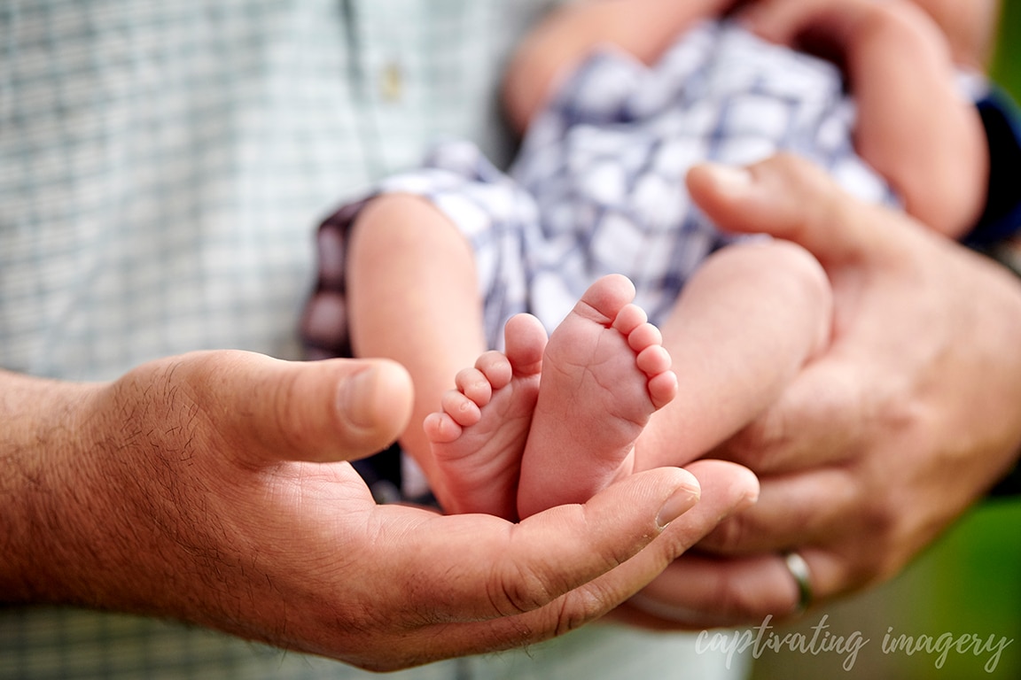 closeup of newborn feet